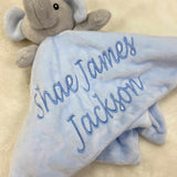 Soft Touch Mink Baby Elephant Comforter Blue