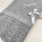 Perfect Little Thing Baby Spanish Luxury Knitted Shawl - Grey