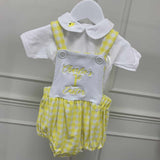 Unisex Easter Lemon Gingham Romper And Vest