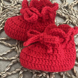 Perfect Little Thing - Hand Made Aran Frill Knickers and Booties Crochet - Red