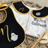 Halloween Ghost Handmade Sleepsuit And Bib