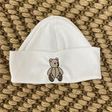 Little Brown Bear Pink Bow Beanie