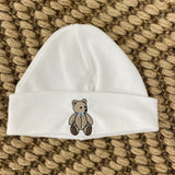 Little Brown Bear Blue Bow Beanie