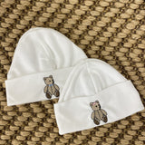 Little Brown Bear Pink Bow Beanie