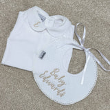 Baby Unisex Personalised Vest And Bib Set