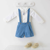 New Peter Rabbit Cord Dungaree With Shirt - Blue