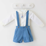 New Peter Rabbit Cord Dungaree With Shirt - Blue