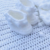 Perfect Little Thing - PRE ORDER Handmade Aran Puff Hoodie Crochet - White