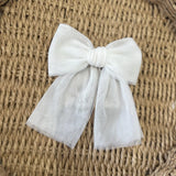 Perfect Little Thing Girls Cream Tulle Hair Bow