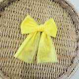 Perfect Little Thing Girls Lemon Tulle Hair Bow