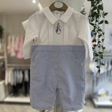 Peter Rabbit White and Blue Long Leg Romper