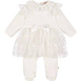 CARAMELO KIDS Baby Girls Ivory Cotton & Tulle Babygrow