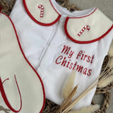 My First Christmas Handmade Sleepsuit And Bib