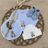 Little Brown Bear Baby Boy's Bear Gift Set - Blue Vest