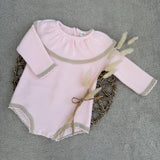 Girls Pink Spanish Knit Romper