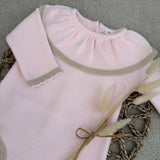 Girls Pink Spanish Knit Romper