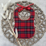 Perfect Little Thing Unisex Red Tartan Handmade Bib