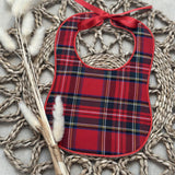 Perfect Little Thing Unisex Red Tartan Handmade Bib