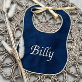 Perfect Little Thing Boys Navy Velvet Handmade Bib