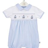 Dandelion Boys Sail Boats Smocked Romper