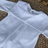 Baby Unisex Cotton Bib Romper - White