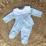 Baby Boys Cotton Bib Trouser Set - Blue