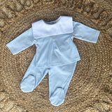 Baby Boys Cotton Bib Trouser Set - Blue