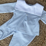 Baby Boys Cotton Bib Trouser Set - Blue