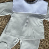 Unisex Baby Cotton Bib Trouser Set - Grey