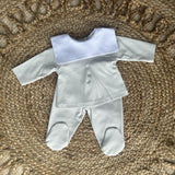 Unisex Baby Cotton Bib Trouser Set - Grey