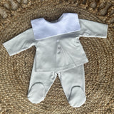 Unisex Baby Cotton Bib Trouser Set - Grey