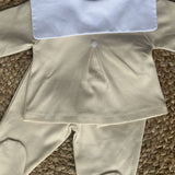 Unisex Baby Cotton Bib Trouser Set - Beige