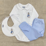 Peter Rabbit Boys Bodysuit & Trouser Set - White & Blue