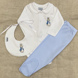 Peter Rabbit Boys Bodysuit & Trouser Set - White & Blue