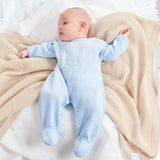 Dandelion Teddy Bear Knitted Onesie - Blue Teddy