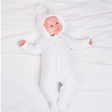 Dandelion Unisex Hooded Knitted Pramsuit - White