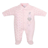 Dandelion Triple Hearts Cotton Sleepsuit - Pink