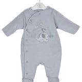 Dandelion Elephant And Bird With Balloon Sleepsuit - Grey