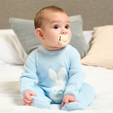 Dandelion Baby Boys Blue Knitted Bunny Romper