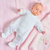 Unisex White Knitted Bunny Romper