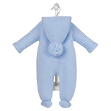 Dandelion Hooded Knitted Pramsuit - Blue