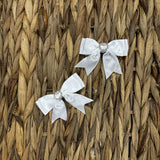 Perfect Little Thing Baby Girls Diamond Bow Clips - White