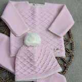 Baby Girls Pink Spanish 3 Piece Knitted Set