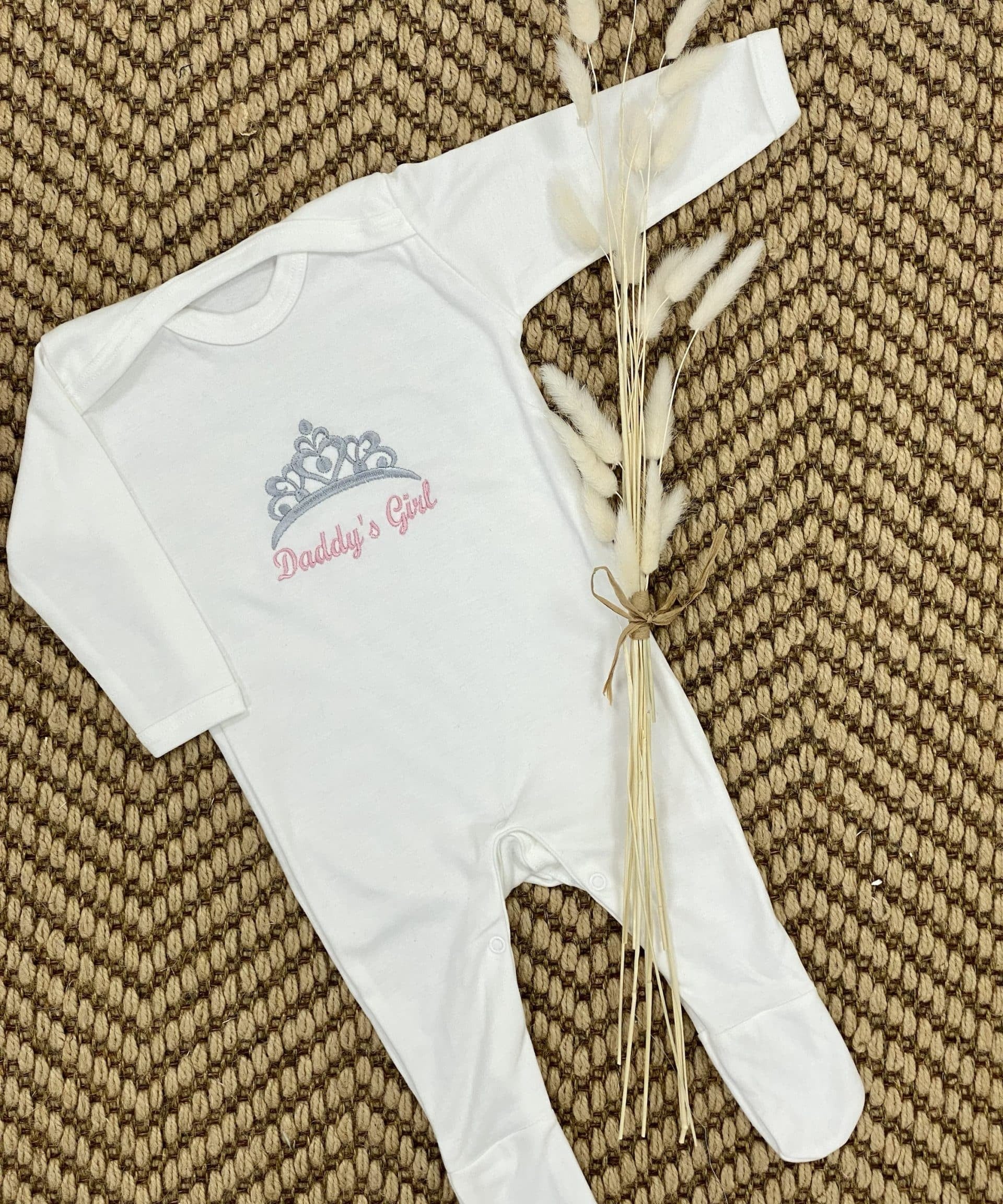 Baby Daddy's Girl Crown Baby Grow