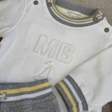 Mintini Boys White Sweatshirt Set