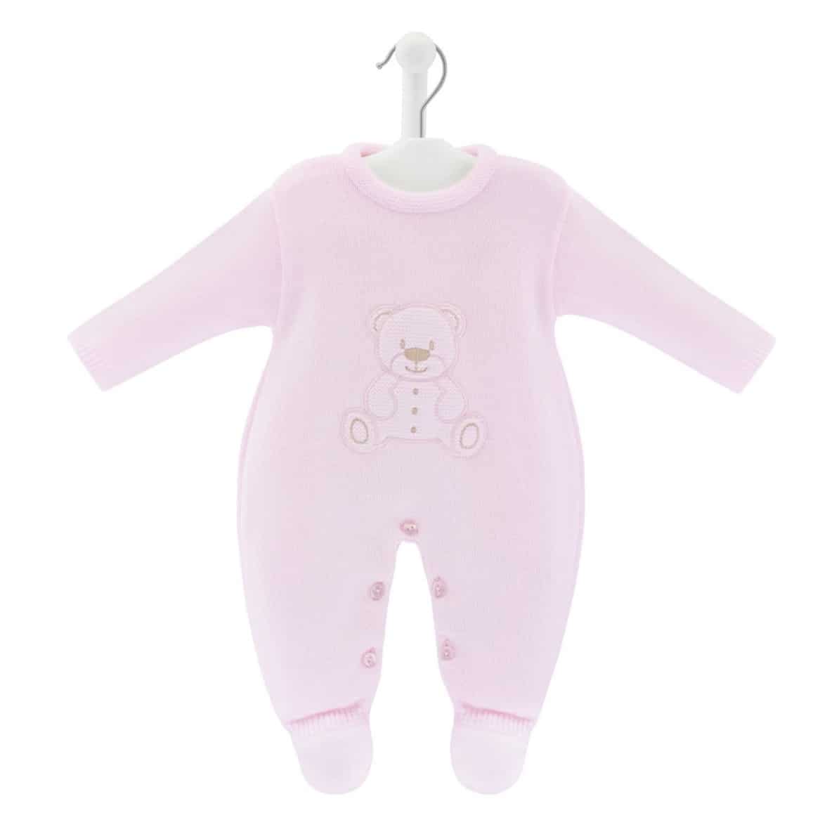 Dandelion Teddy Bear Knitted Onesie - Pink Teddy