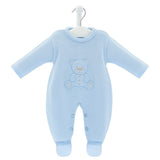 Dandelion Teddy Bear Knitted Onesie - Blue Teddy