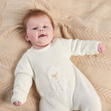 Dandelion Teddy Bear Knitted Onesie - White