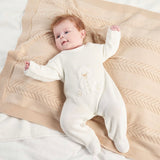 Dandelion Teddy Bear Knitted Onesie - White