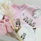 Little Brown Bear Baby Girl 3 Bear Gift Set - Pink Vest